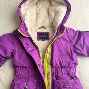 Lands' End Kids Squall Waterproof Winter Jacket Size M 5-6 Sherpa Lined